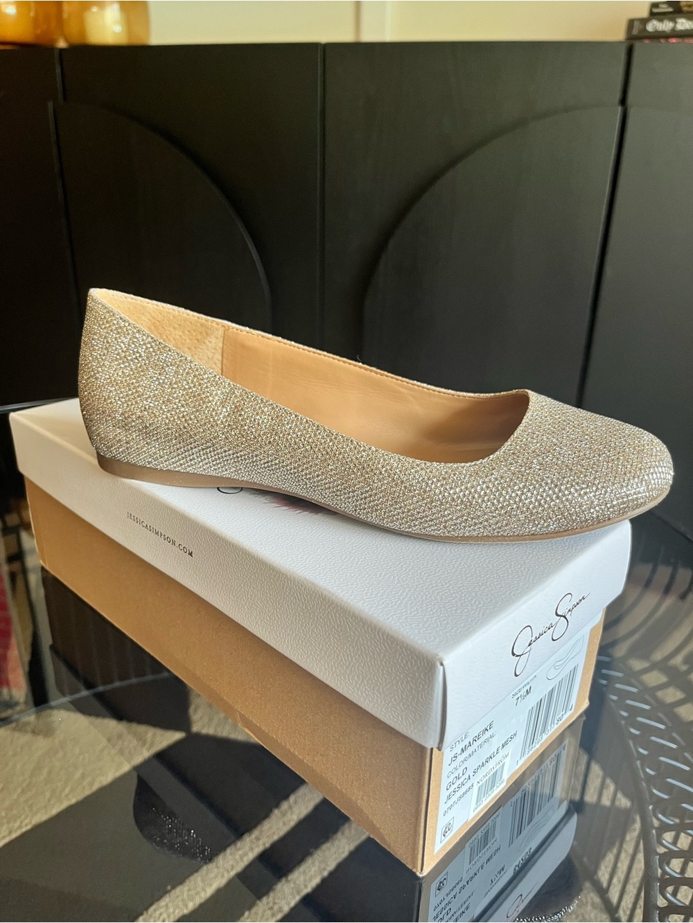 Jessica Simpson Gold Sparkle Ballet.